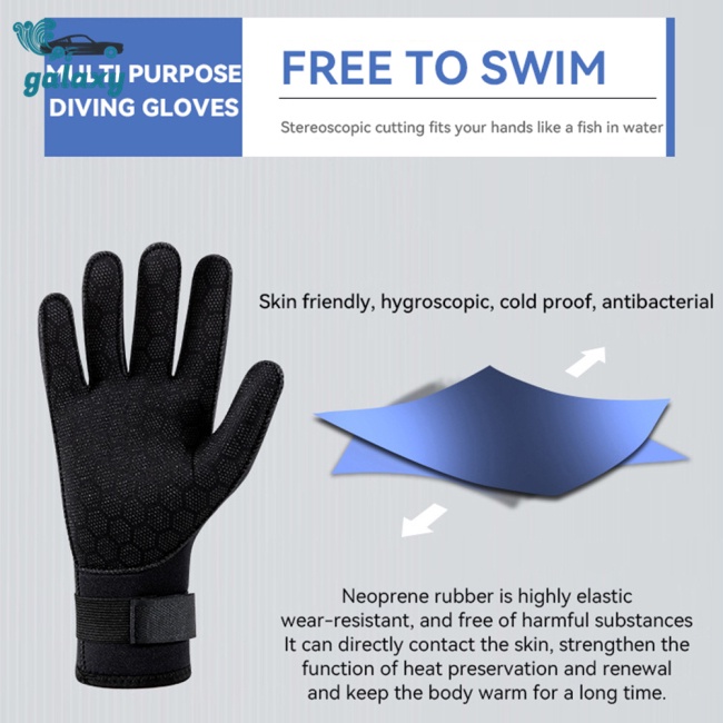 1 Cặp Găng Tay Lặn Dày 3mm Chống Trầy Xước Chống Trượt Chống Mài Mòn Cho Nam Nữ