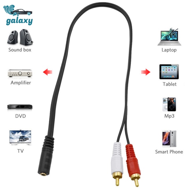 Galaxy Cáp Chuyển Đổi Âm Thanh 3.5mm Sang 2 RCA 3.5 Y 50cm Chuyên Dụng