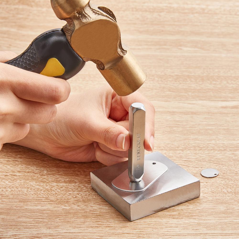 1 Bộ Tem Đóng Dấu Kim Loại Sắt Họa Tiết Gỗ / Da / Nhựa / Kim Loại Hình Tròn 65.5x10mm: 6mm