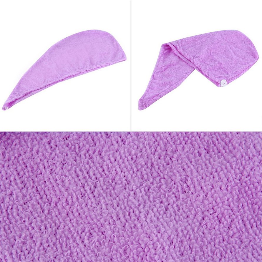 1pcs Microfibre After Shower Hair Towel Hair Hat Cap Turban Color Random