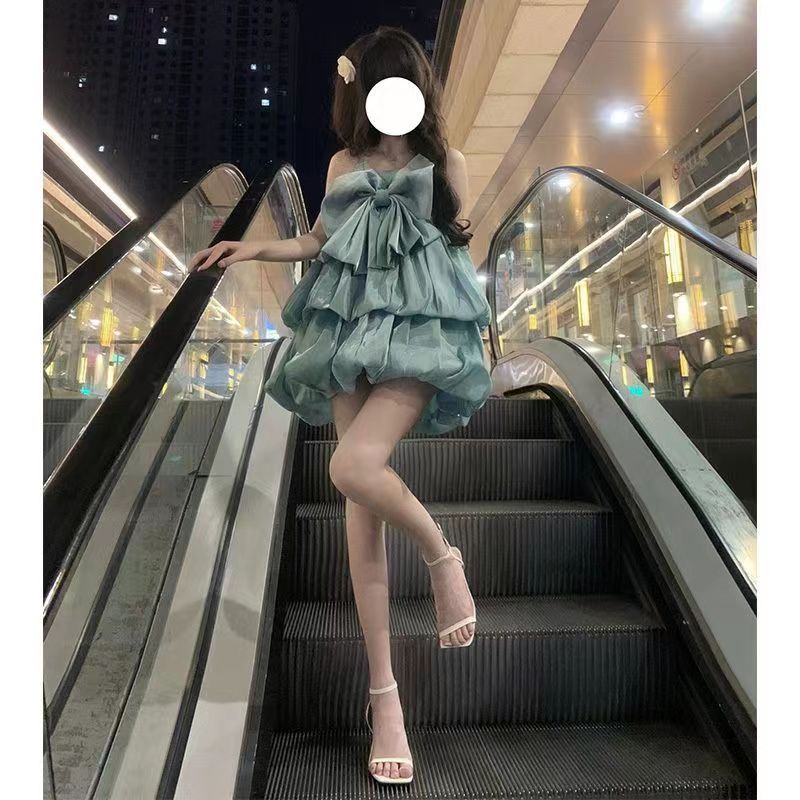 váy hoa nhí bigsize đầm hoa nhí bigsize váy mặc đi đám cưới đầm hoa bigsize Đầm Ngắn Phồng Không Tay Thiết Kế Phong Cách Niche Thời Trang Mới 2023 Dành Cho Nữ