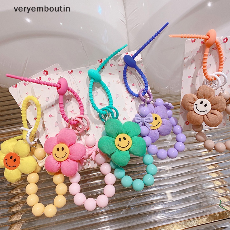 Móc Khóa Hình Bông Hoa Cười Màu Sắc Ngọt Ngào Dễ Thương