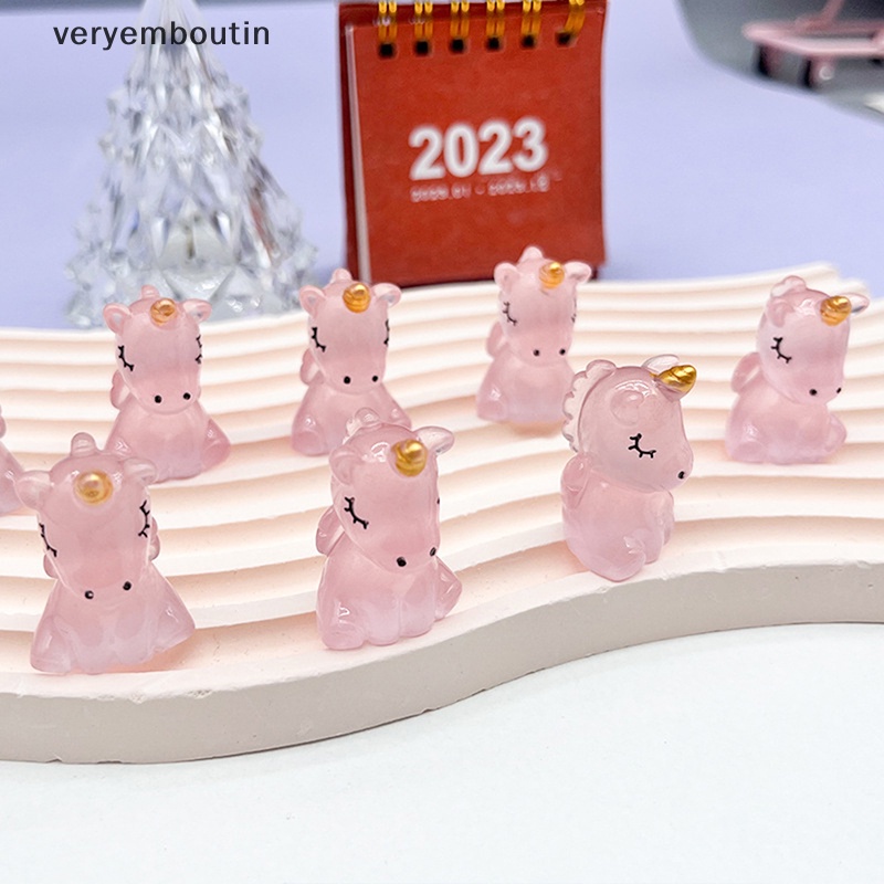 Bộ 5 Phụ Kiện Hình Kỳ Lân Màu Dạ Quang Trang Trí Nghệ Thuật