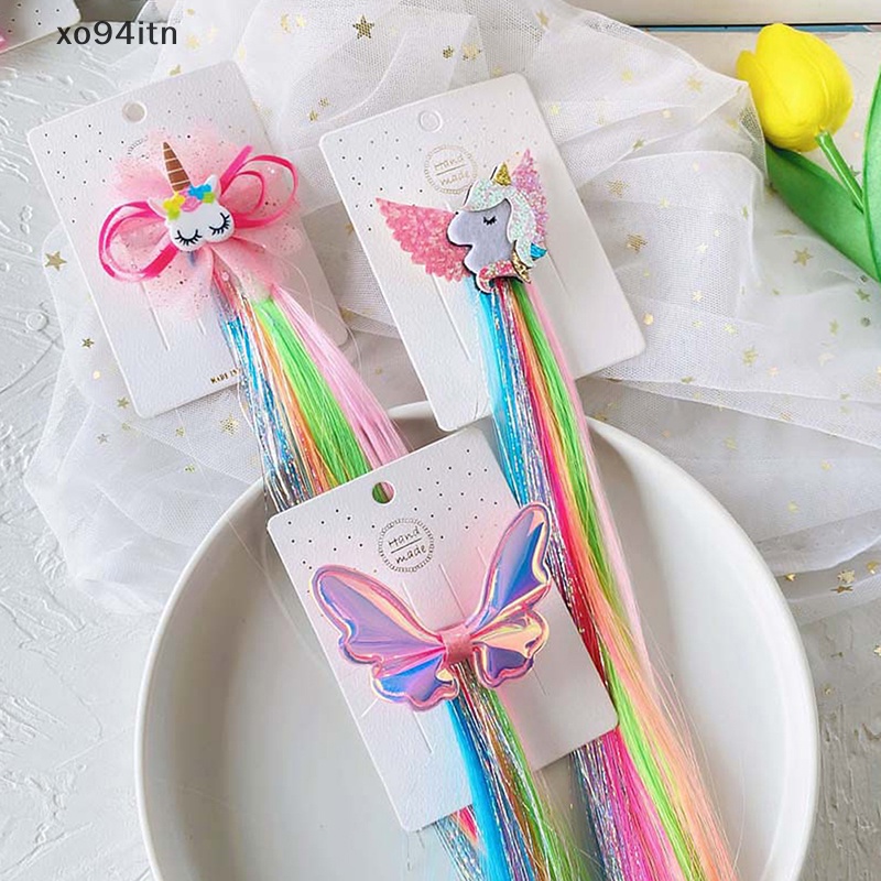 1 Kẹp Tóc Giả Hình Kỳ Lân / Mèo / Thỏ Dễ Thương