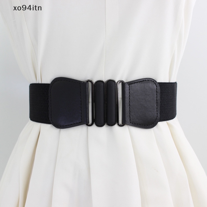 Thắt Lưng Corset Bản Rộng Co Giãn Màu Trơn Khóa Kim Loại Thời Trang Mùa Hè Cho Nữ