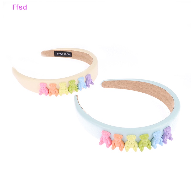 {Ffsd} Băng Đô Cài Tóc Có Đệm Xốp Hình Gấu Màu Kẹo Ngọt Dành Cho Bạn Gái * Bán Chạy