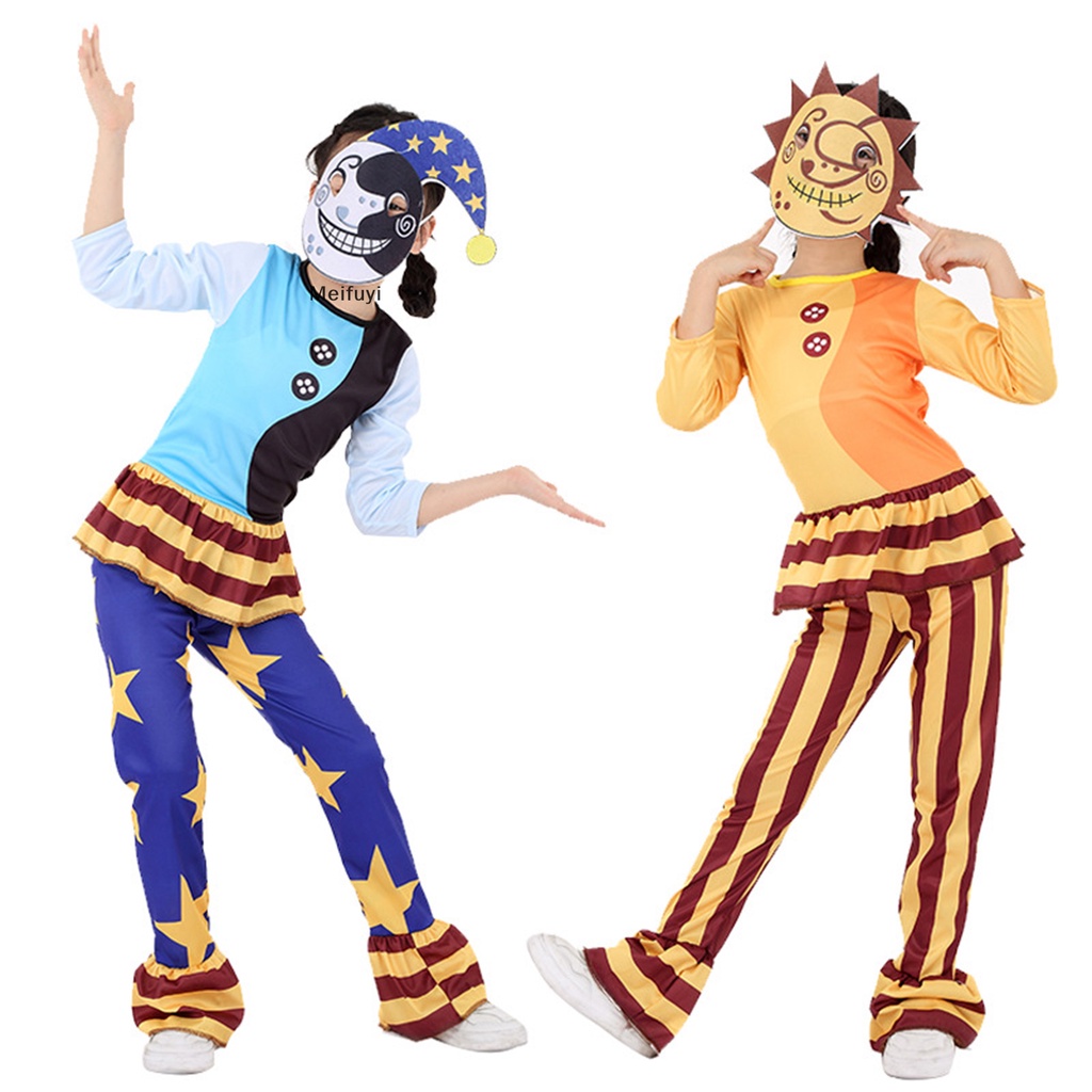 Bộ Đồ Hóa Trang Chú Hề Mặt Trời Và Mặt Trăng Độc Đáo Cho Bé