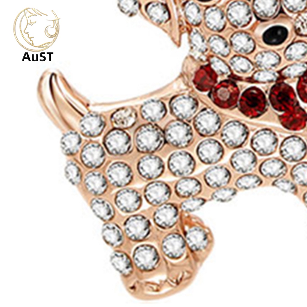 1 Bộ Vòng cổ + Bông Tai Thời Trang Hình Cún Con Đính Đá Lấp Lánh