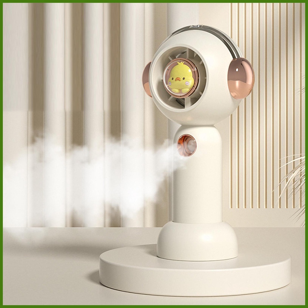 Quạt USB Cầm Tay Hình Chú Vịt Hoạt Hình Có Thể Sạc Lại Kèm Đế Cố Định 3 Cổng USB