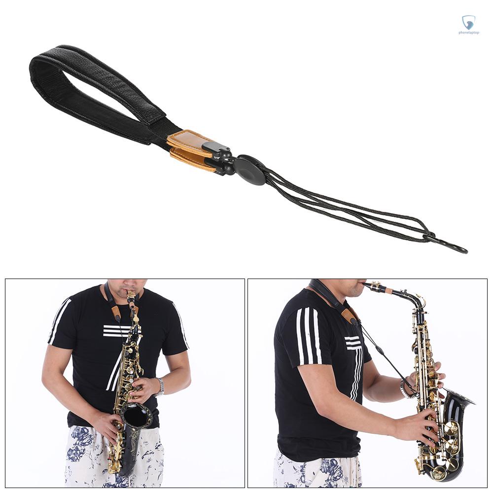 Dây Da Pu Mềm Đeo Cổ Kèn Saxophone Sax Có Thể Điều Chỉnh Kèm Móc Kim Loại