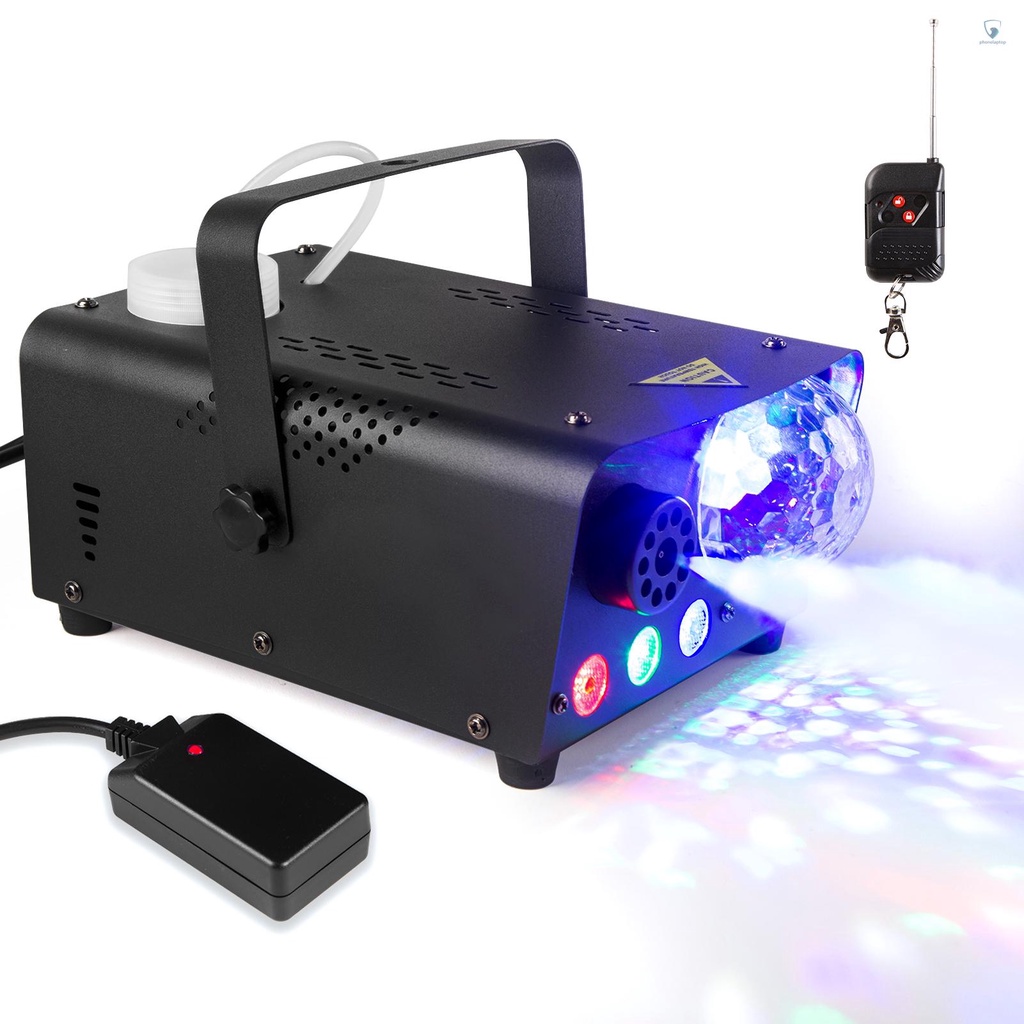 Máy Tạo Khói Sân Khấu 600W RGB Với Đèn LED 3 Màu 250ml Điều Khiển Từ Xa Tiện Dụng