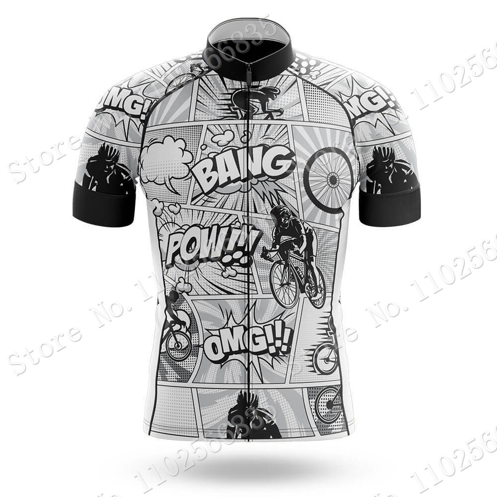 Bộ Đồ Đạp Xe Ngắn Tay Họa Tiết Hoạt Hình Comic 2023 Bang Pow Dành Cho Nam