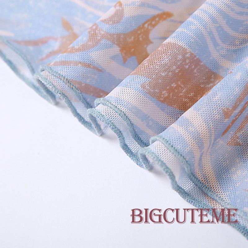 Áo Croptop Sát Nách Cổ Tròn Dáng Ôm In Họa Tiết Thời Trang Mùa Hè Cho Nữ