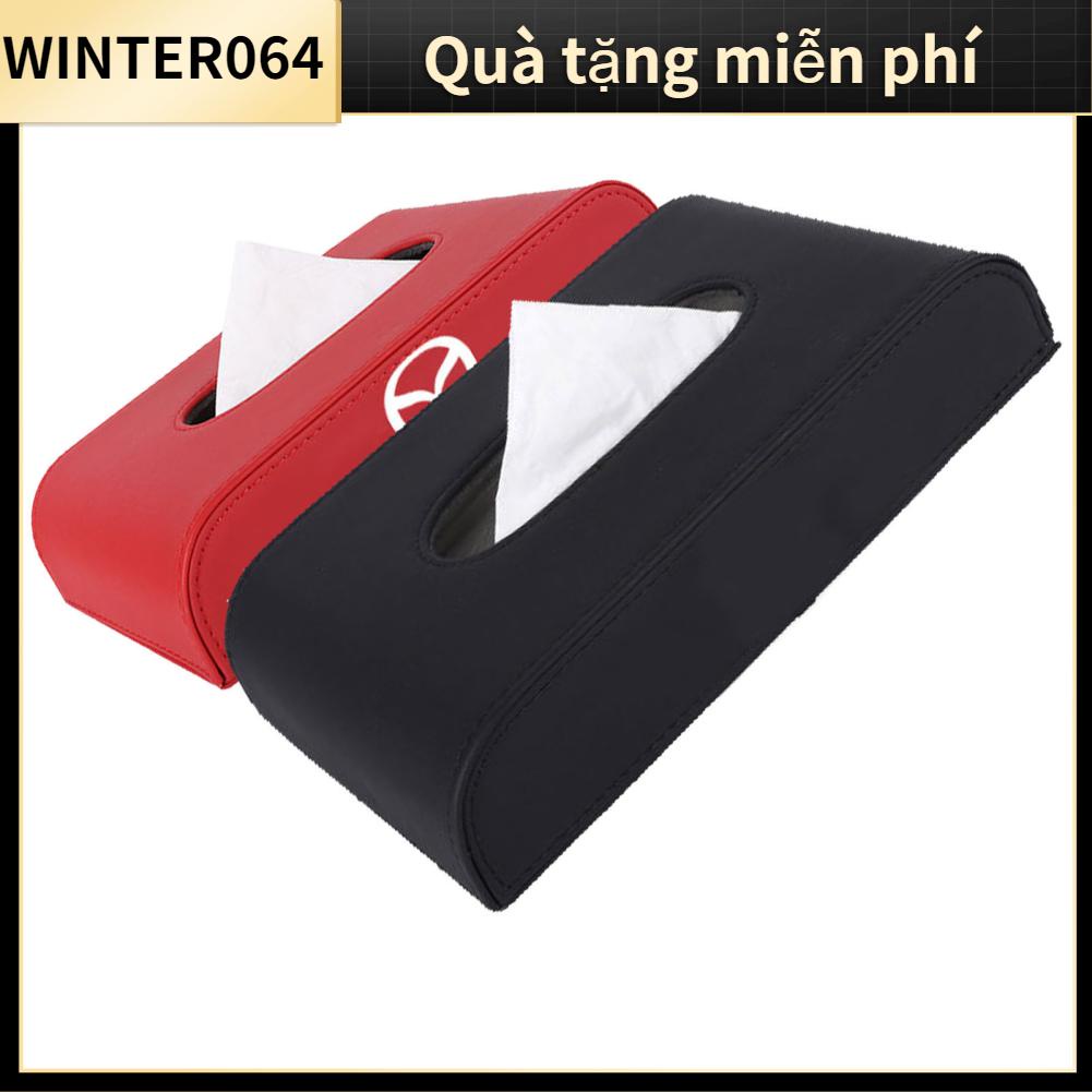Winter064 Hộp đựng khăn giấy trên ô tô có công tắc từ tính ăn bằng da thay thế cho CX‑5 CX‑4