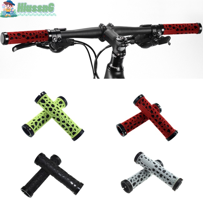 1 Cặp Vỏ Bọc Tay Lái Xe Đạp Leo Núi Bằng Cao Su Chống Sốc Thiết Kế Hai Mặt