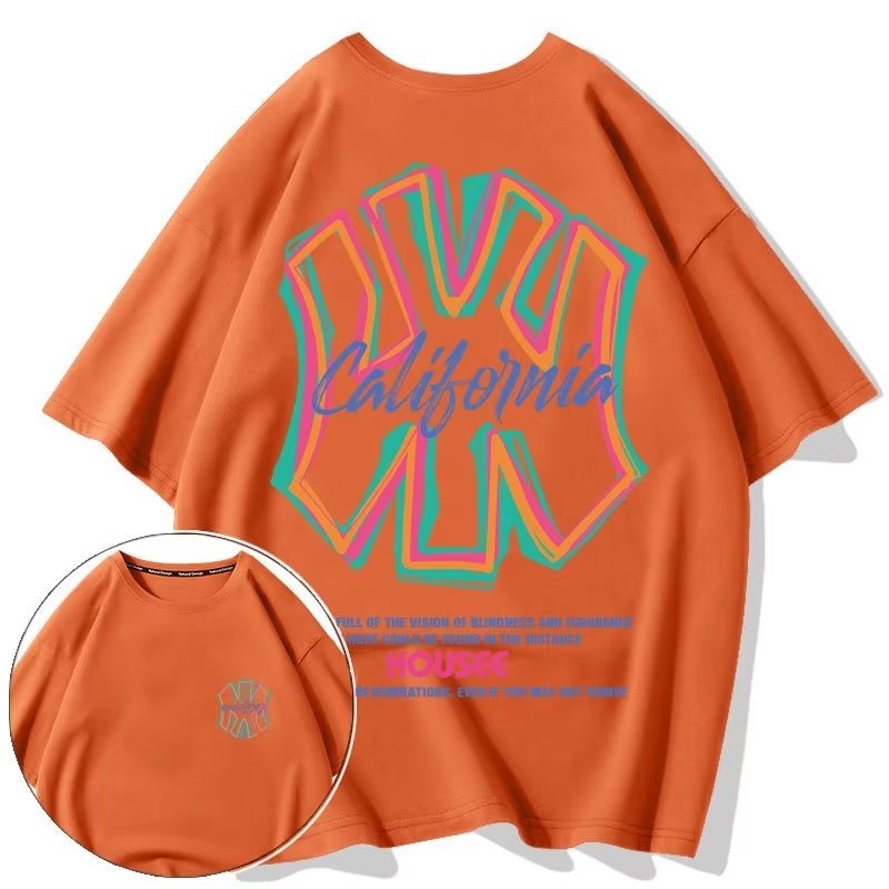 Có size lớn M-8xl Áo thun unisex nam nữ form rộng tay lỡ phông Cotton In Chữ NY Graffiti Có Thể Mặc Được 130KG