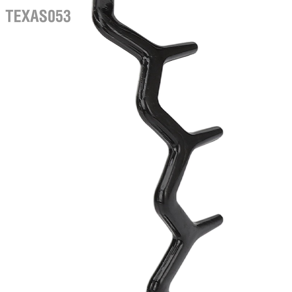 Texas053 2 Chiếc Zigzag Mũ Trùm Đầu Đen Nâu Nhựa Cá Mập Răng Chải Tóc Vòng