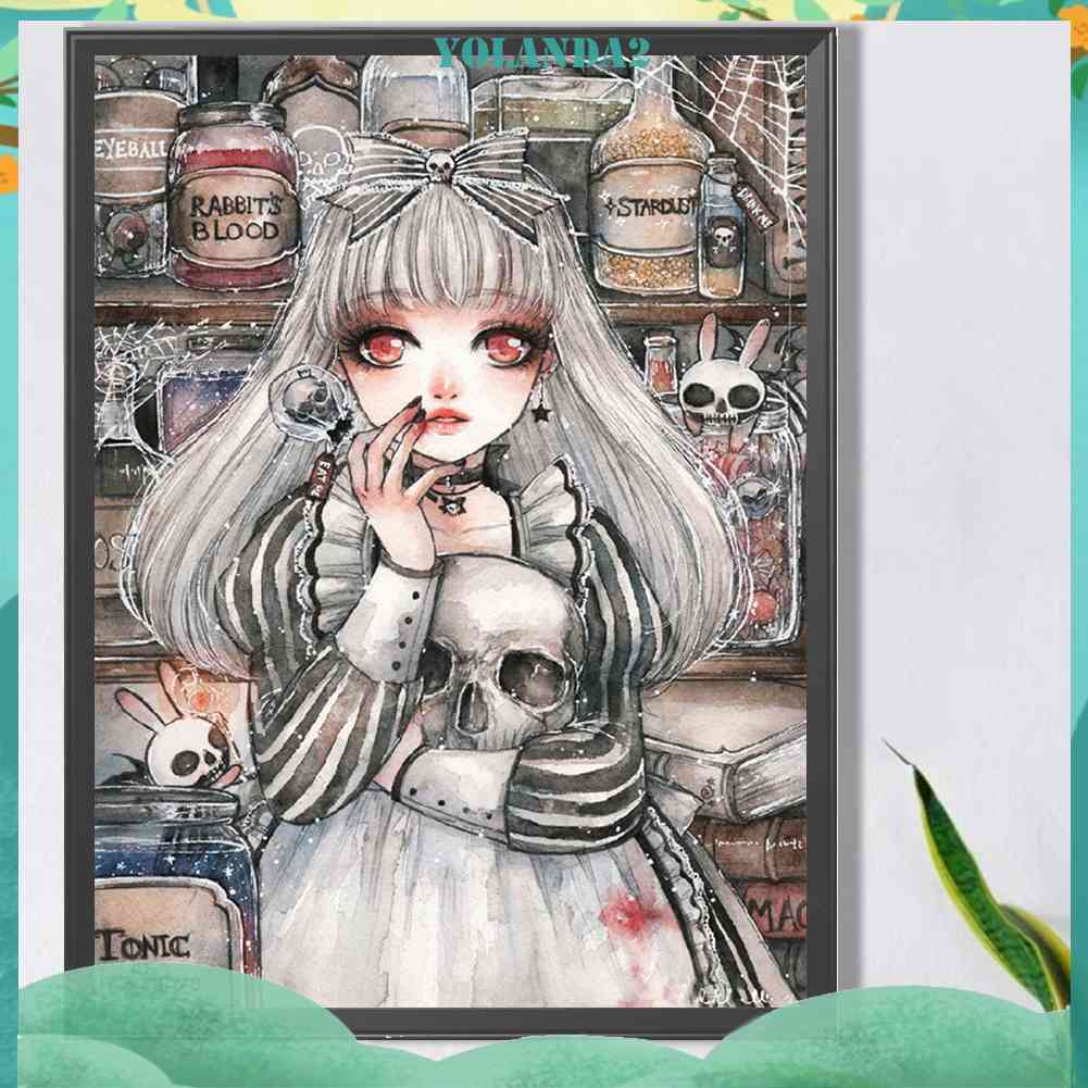 Tranh Đính Đá Kim Cương Toàn Bộ 5D DIY Hình Vẽ Cô Gái Trang Trí Nhà Cửa