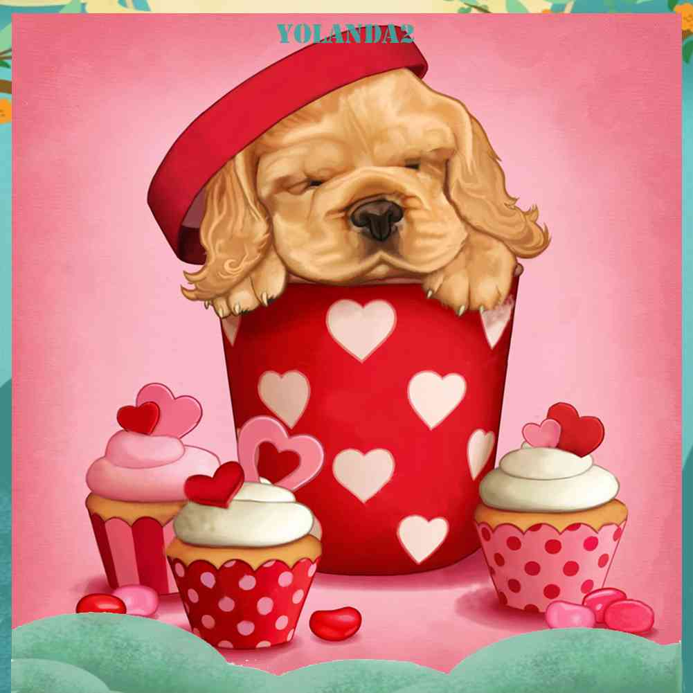 Tranh Đính Đá Kim Cương Toàn Bộ 5D DIY Hình Vẽ Chó Trang Trí Nhà Cửa