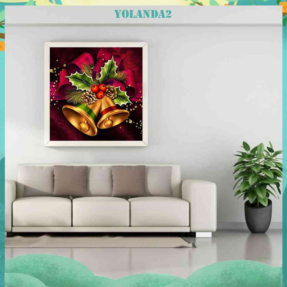 Bộ Tranh Đính Đá 5D Toàn Diện Họa Tiết Chuông Giáng Sinh Độc Đáo Trang Trí Nhà