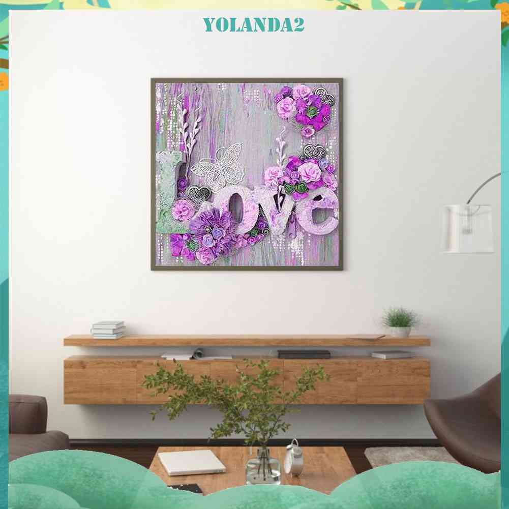 Bộ Tranh Đính Đá Toàn Bộ Họa Tiết Trái Tim Độc Đáo Trang Trí Nhà Cửa