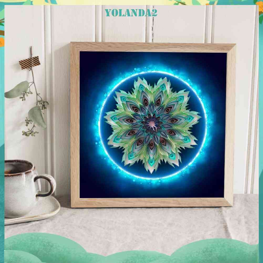 Bộ Tranh Đính Đá 5D Họa Tiết Hoa Văn Mandala Độc Đáo DIY Dùng Trang Trí