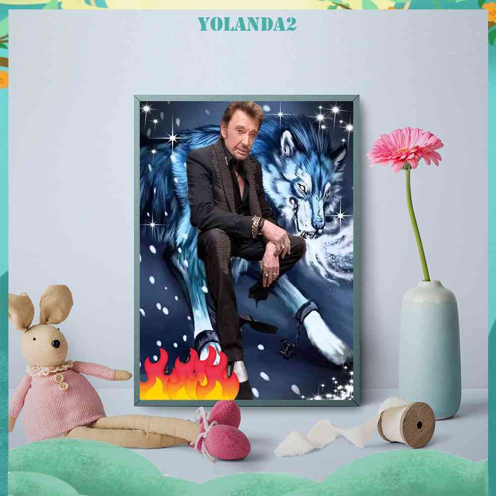 Bộ Tranh Đính Kim Cương Toàn Diện Hình Ca Sĩ Johnny Halliday