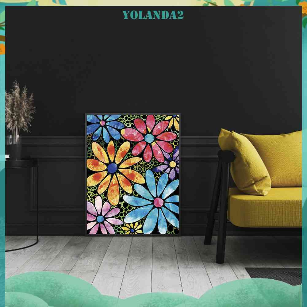 Bộ Tranh Đính Đá 24 Màu Sắc Họa Tiết Hoa Phong Cách Mosaic Độc Đáo Trang Trí Nhà Cửa