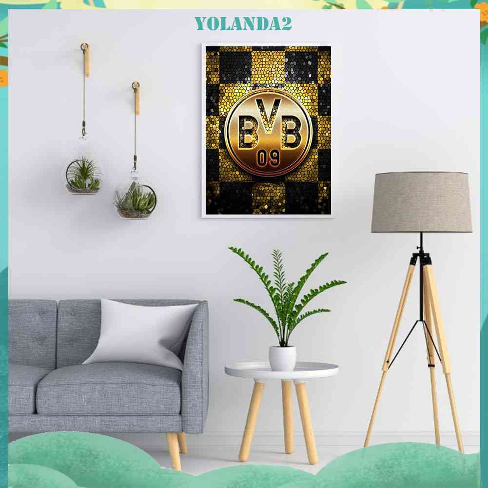 Tranh Đính Đá Kim Cương Toàn Diện Hình Logo Đội Bóng Dortmund