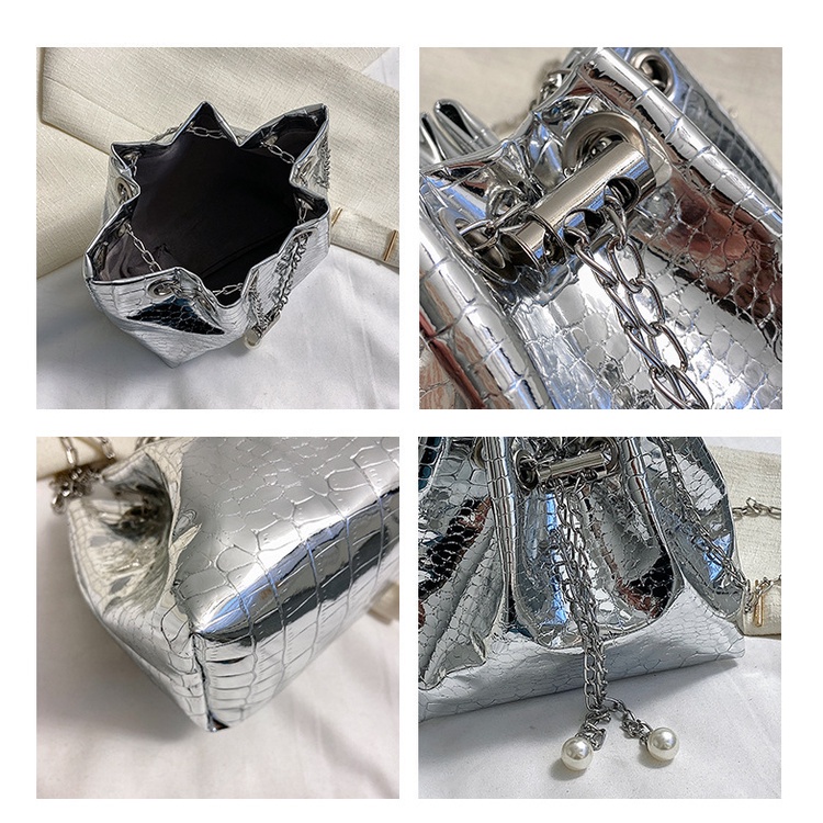 Túi Đeo JASMIN NOIR Chéo Da Bóng Họa Tiết Da Cá Sấu Thời Trang Cho Nữ