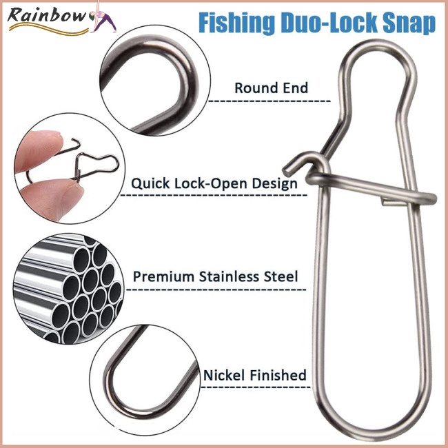 Set 100 Kẹp Cá Số 0 Chuyên Dụng#-8# Kẹp Móc Câu Cá Bằng Thép Không Gỉ