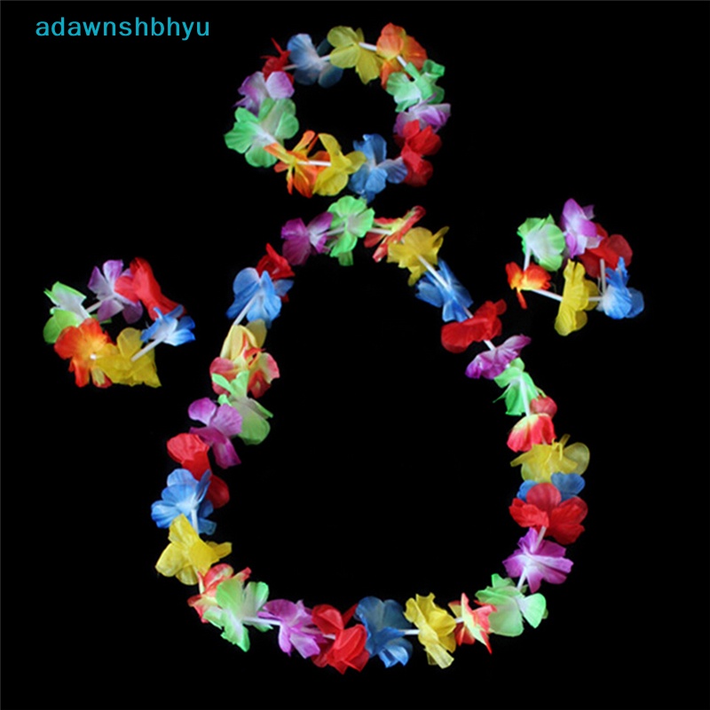 Set 4 Vòng Hoa Đeo Cổ / Cổ / Cổ Tay Nhảy Hula Luau Nhiệt Đới Hawaii