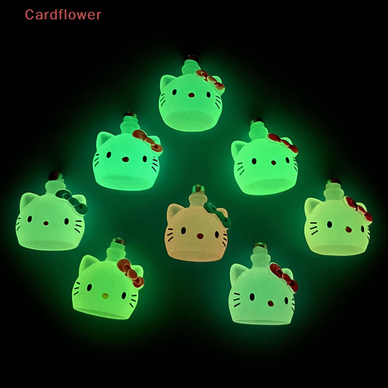 &lt; Cardflower &gt; Bộ 5 Tượng Mèo Mini Phát Sáng Trong Bóng Tối Trang Trí Tiểu Cảnh Craf Mới