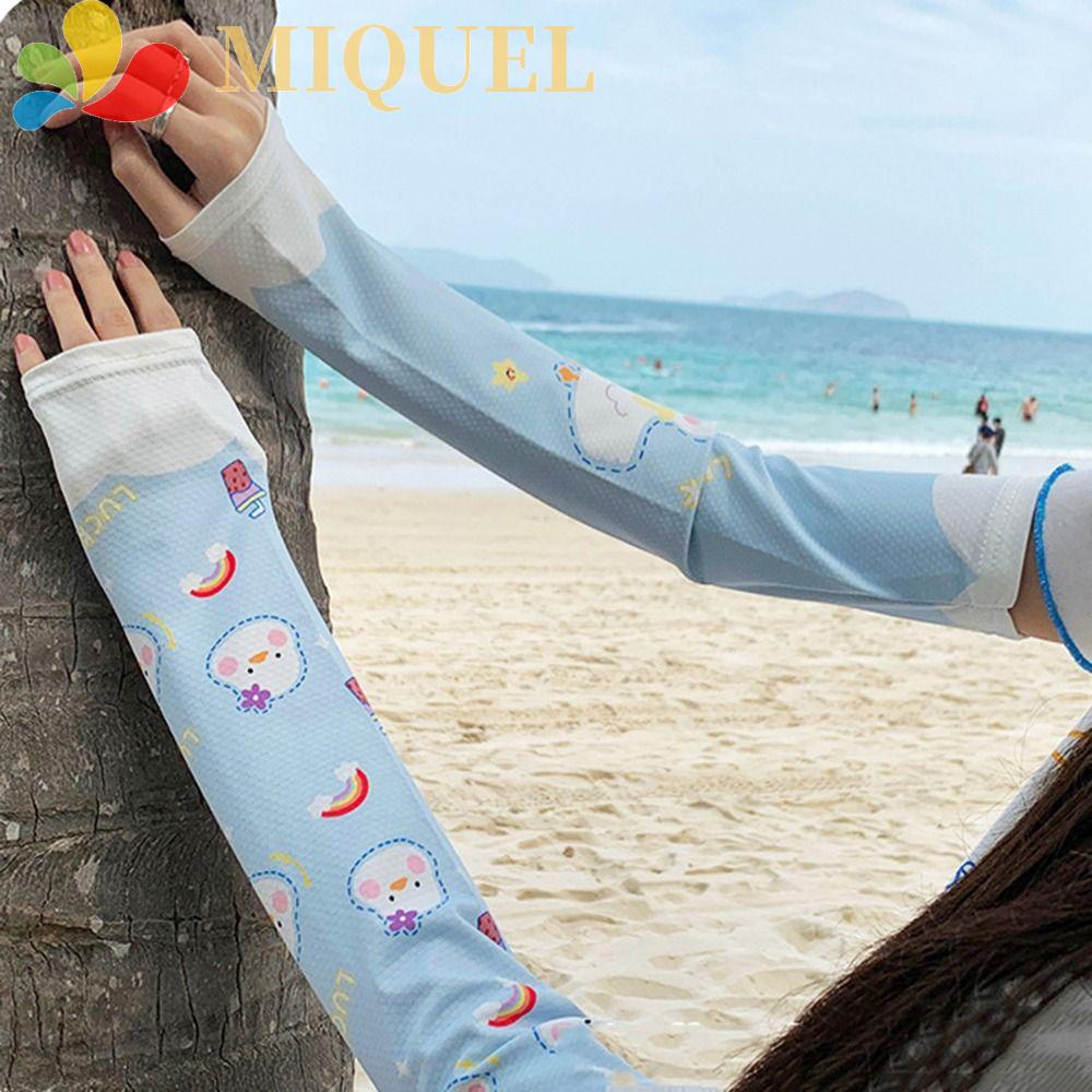 Ống Tay Áo Co Giãn Thoáng Khí Chống Tia UV In Họa Tiết Hoạt Hình Dễ Thương Cho Nữ