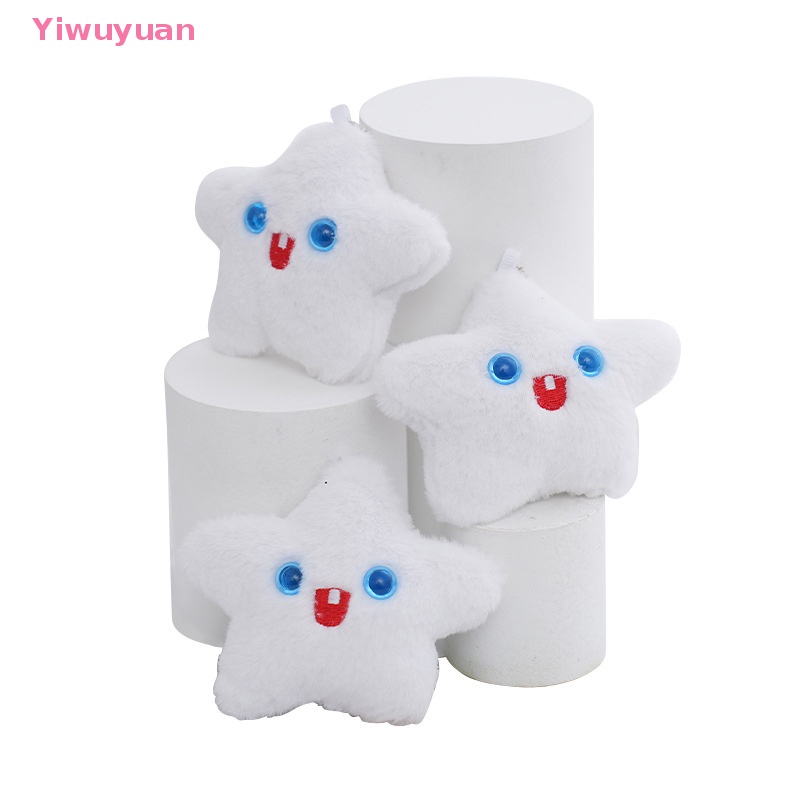 < Yiwuyuan > Móc Khóa Hình Ngôi Sao Năm Cánh Nhồi Bông Màu Trắng Trang Trí Túi Xách Trẻ Em Mới