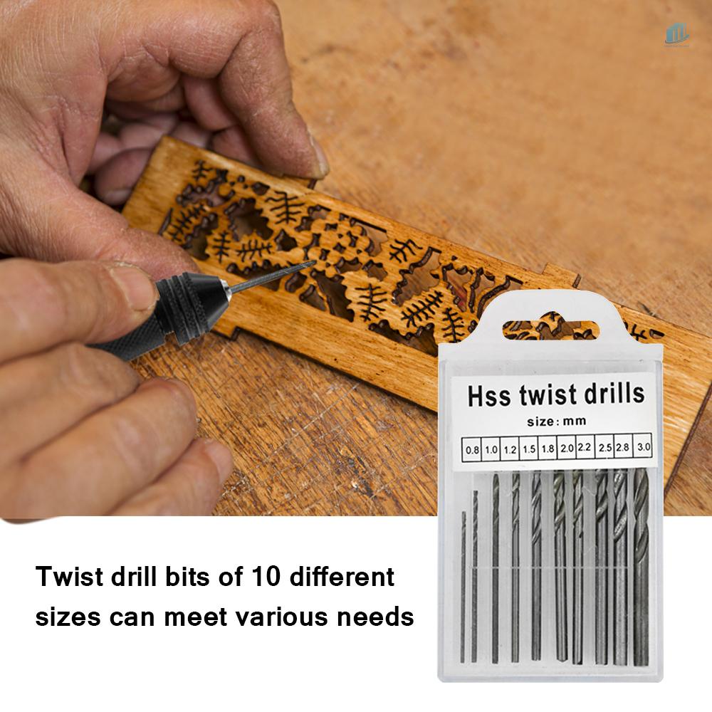 Set 12 Mũi Khoan Phẳng Mini 0.8mm-3.0mm HSS Đa Năng Chuyên Dụng Làm Đồ Gỗ DIY