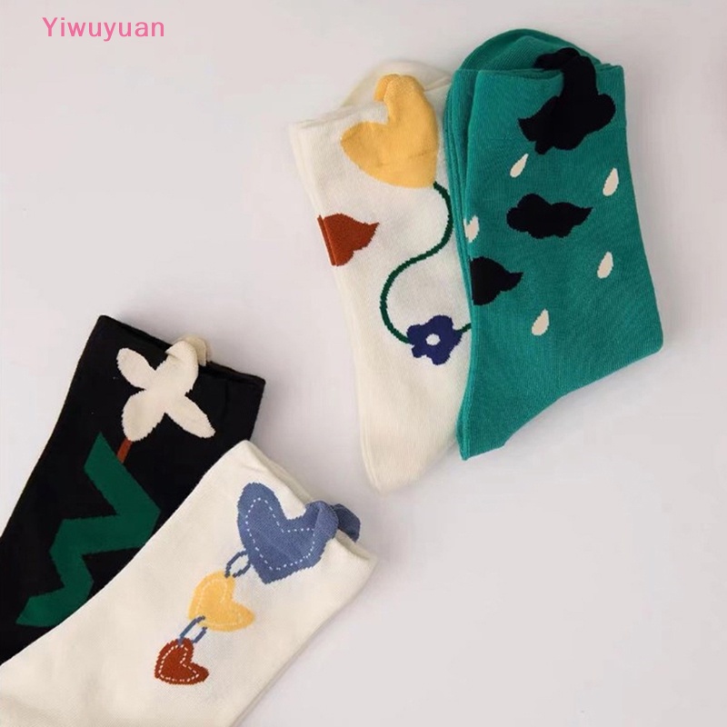 1 Đôi Tất Cotton Thoáng Khí Thời Trang Harajuku Nhật Bản Mới