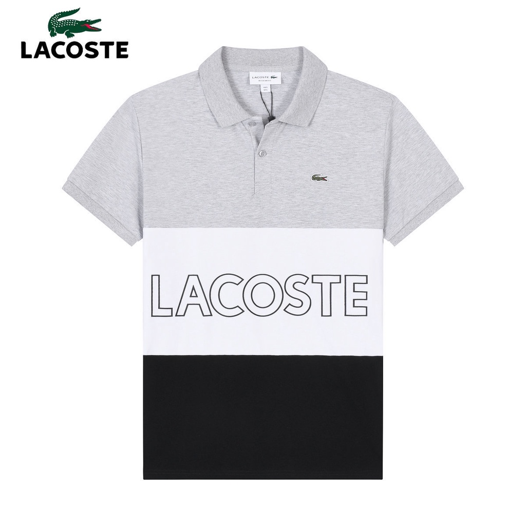 Áo Thun Polo Lacoste Tay Ngắn Màu Trơn Thời Trang Công Sở Cho Nam