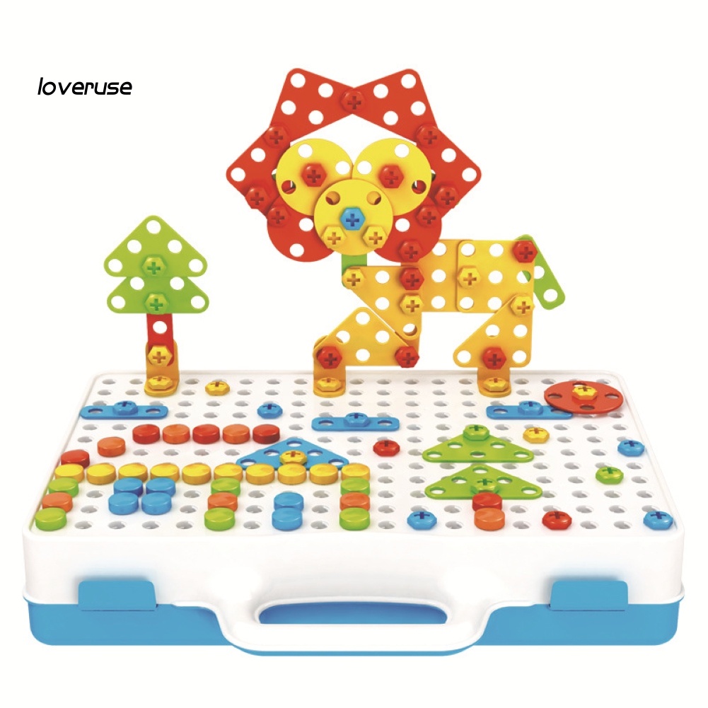 Đồ Chơi Lắp Ráp Hình Khối DIY Kèm Tua Vít Điện Cho Bé