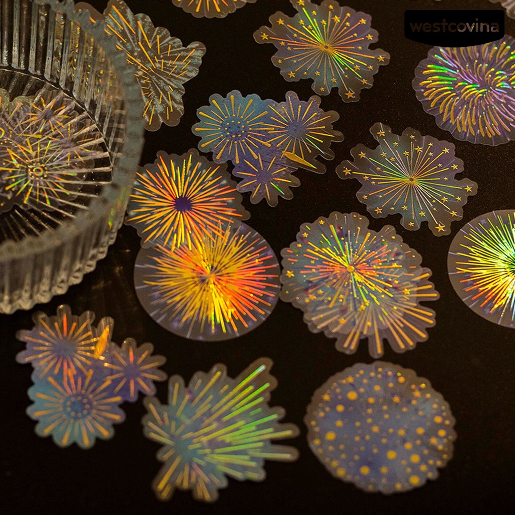 [COD]♪1 Túi Nhãn Dán PET Lấp Lánh Vintage Chống Thấm Nước Tự Dính Trang Trí Album Ảnh