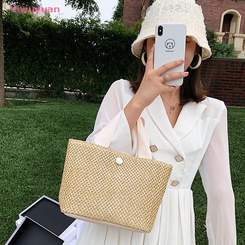 Túi Cói Đeo Vai Sức Chứa Lớn Thời Trang Mùa Hè Mới
