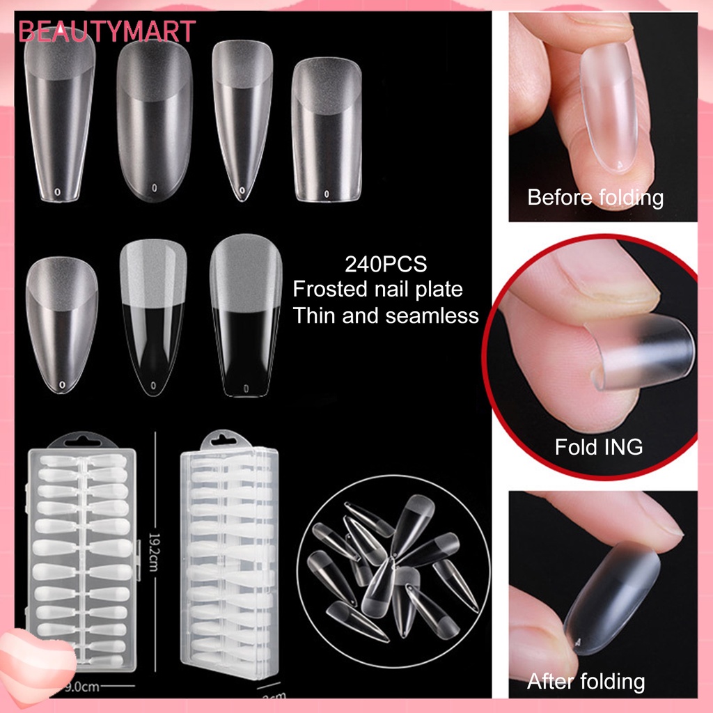 Hộp 240 Móng Tay Giả Trong Suốt Chắc Chắn Có Thể Tháo Rời