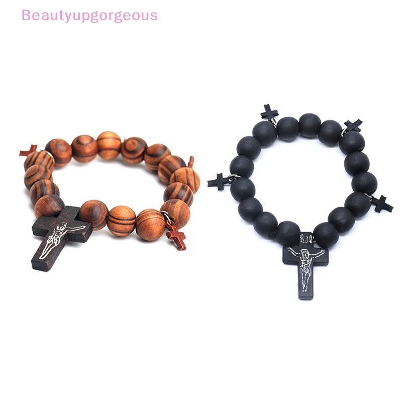 Vòng Tay Chuỗi Hạt Phối Mặt Thánh Giá Phong Cách Retro