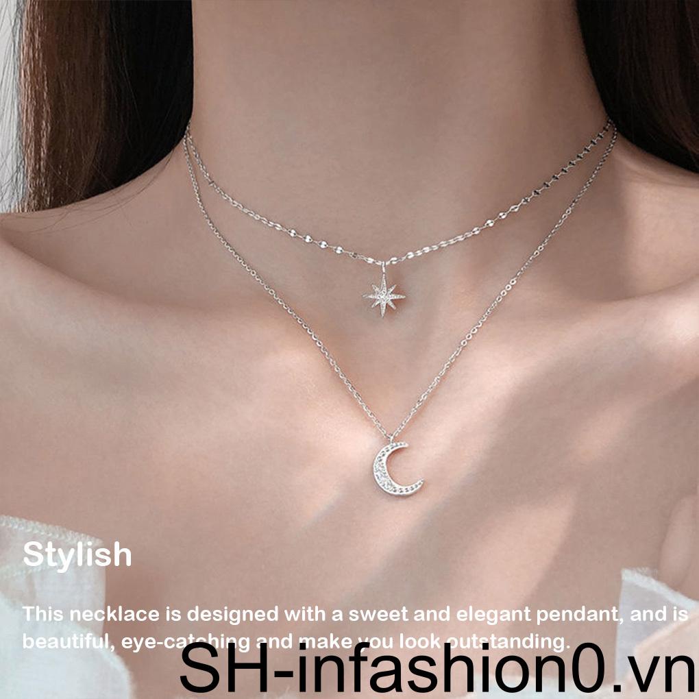Vòng cổ Hai Lớp Đính Pha Lê Thời Trang Dành Cho Nữ