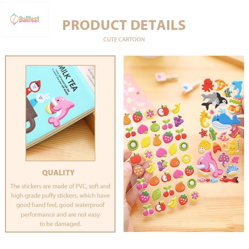 💜Hình dán sticker 3d nổi cute chống nước chữ động vật siêu nhân công chúa dễ thương trang trí cho bé trai gái