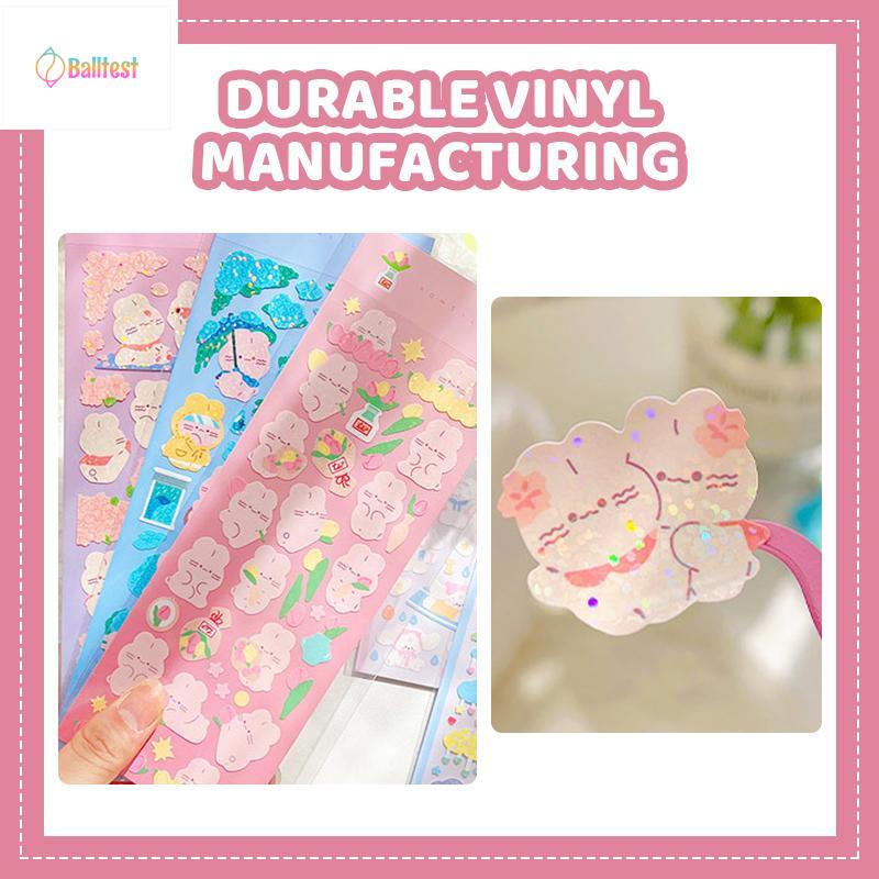 💜Sticker cute thỏ Lấp Lánh Phong Cách Hàn Quốc Trang Trí DIY Laptop, Sách Vở Học Tập