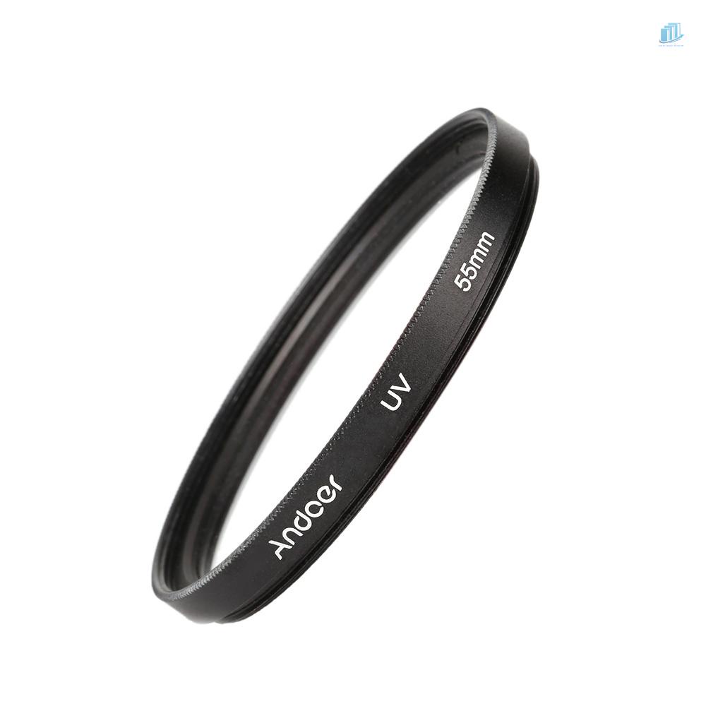 Kính Lọc UV Andoer 55mm Siêu Mỏng Bảo Vệ Ống Kính Máy Ảnh DSLR