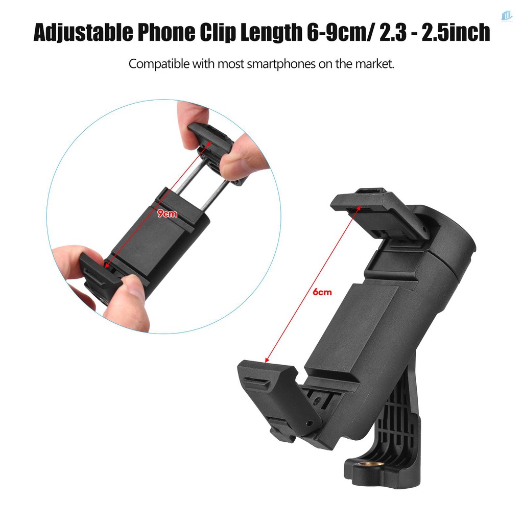 Giá Đỡ Ba Chân Kẹp Điện Thoại Có Thể Điều Chỉnh Xoay Với Lỗ Vít 1 / 4 Inch Thông Dụng