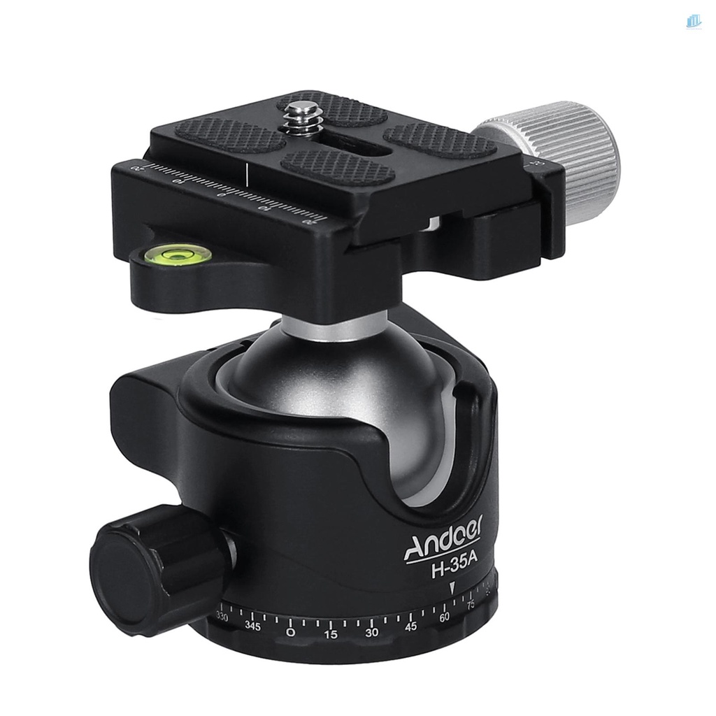 Đầu Chuyển Đổi Chân Máy Ảnh Tripod Đầu Bi Tròn Bằng Hợp Kim Nhôm Chịu Lực Thấp Tối Đa 15kg / 33lbs Andoer H-35A