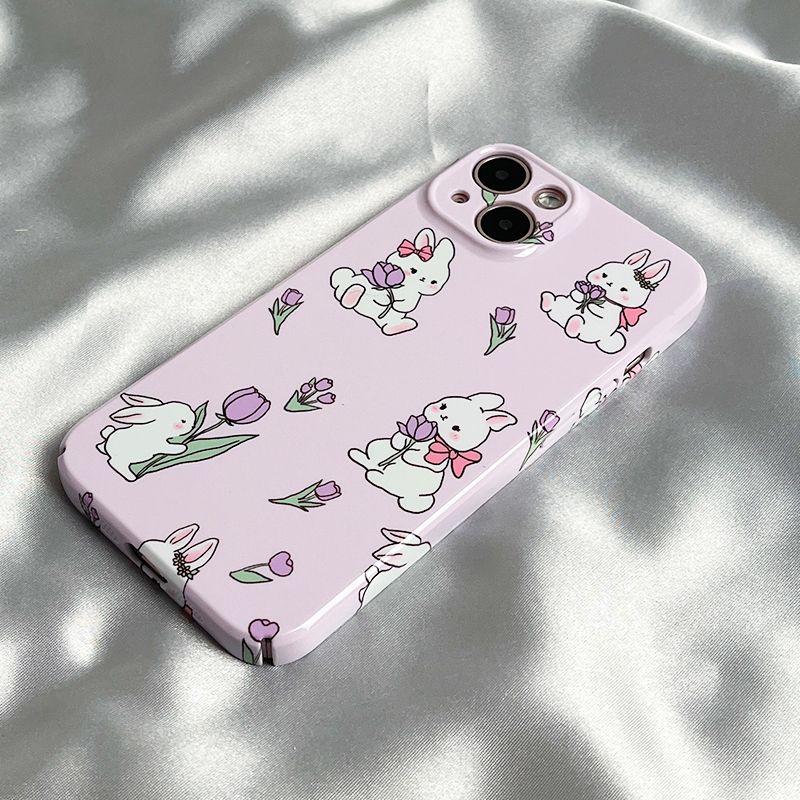 Vỏ Cứng Phim Dán Hoa Tulip111314Ốp Điện Thoại Họa Tiết Thỏ Đáng Yêu Cho Apple Iphone 14Xs
